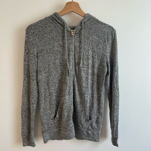 Old Navy Men's Gray Hooded Zip-Up Sweater